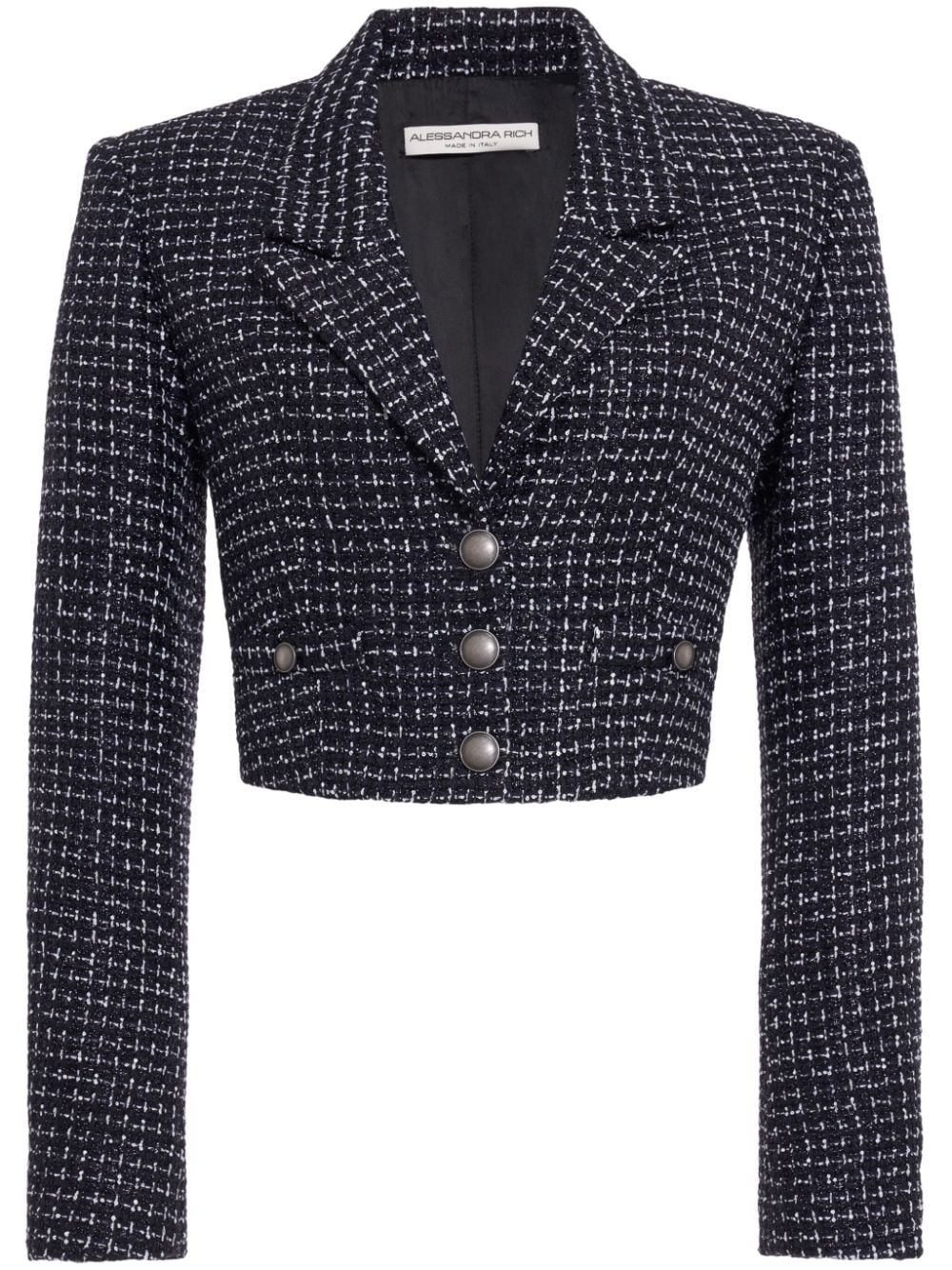 Blue cropped tweed blazer women ALESSANDRA RICH